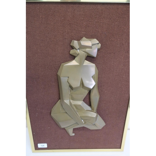 126 - Circa 1960/70s Giovanni Schoeman artistic bronze female nude wall plaque mounted on frame, signed Gi... 