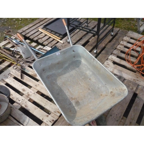 208 - Galvanised wheel barrow with pneumatic tyre