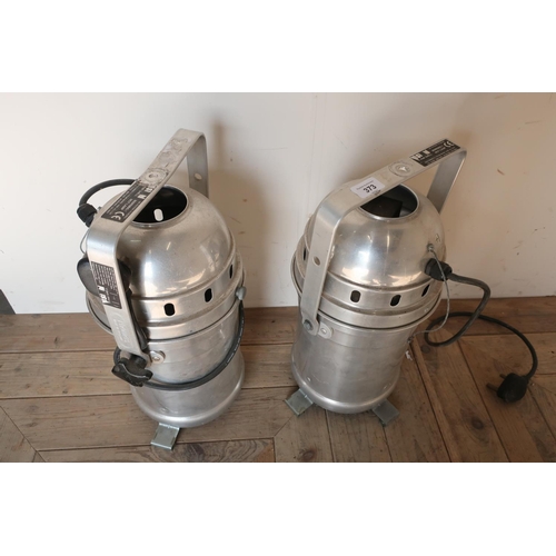 373 - Pair of polished theatre / stage lights