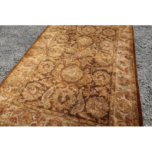 381 - Indian hand spun wool and tufted dense pile rug (168cm x 250cm)