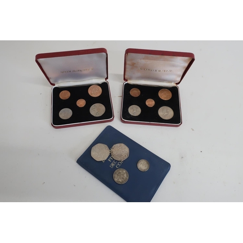 100 - Two 1994 D-Day commemorative 50p pieces, 1948 shilling, 1928 sixpence, and two Britain's First Decim... 