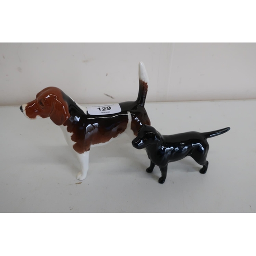129 - Beswick figure of Wendover Billy beagle hound and another of a black labrador (2)