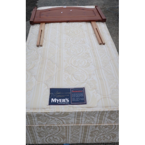 412 - Myers single divan bed with headboard