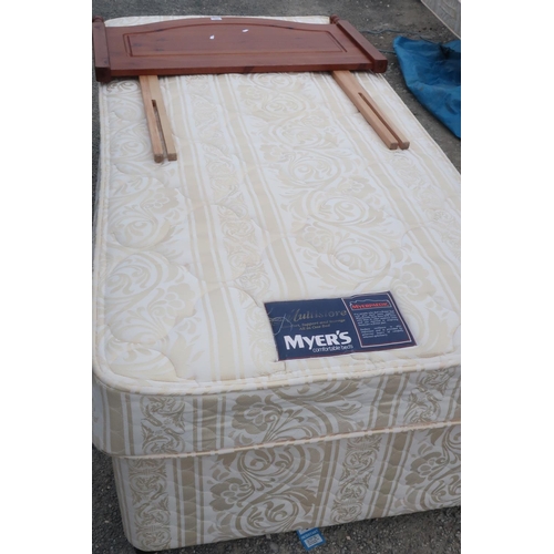413 - Myers single divan bed with headboard