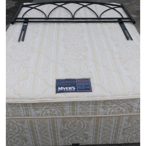 414 - Myers double divan bed with headboard