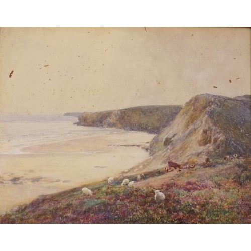28 - V. Whittle, 'Watergate Bay' watercolour, signed and dated 22/93, titled in pencil verso (21.5cm x 27... 