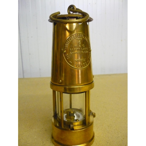 34 - Protector Type 6 brass miners lamp (23cm)