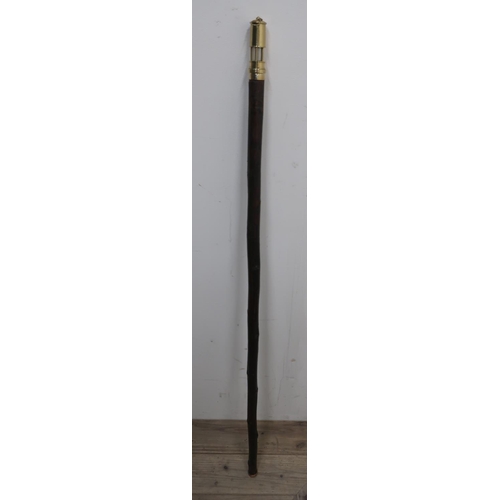 66a - Walking stick with miniature miners lamp top