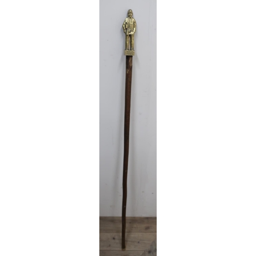 67a - Walking stick with miniature Welsh miner top