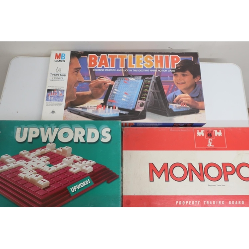 73 - Boards games incl. Monopoly, Battleships, Upwords, hardwood Solitaire and Touring England new versio... 