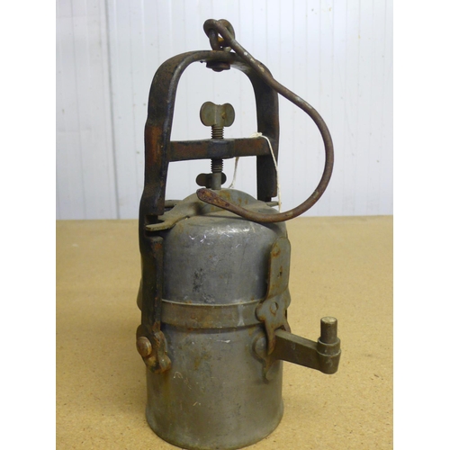 3 - Premier Lamp and Engineering Co. carbide lamp (24cm), provenance: ex Mining Museum