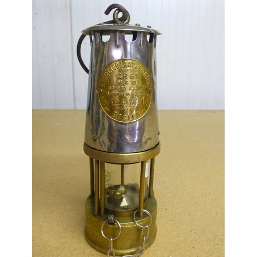 6 - Protector GR6S brass and steel miners lamp No. 4471 (22.5cm)