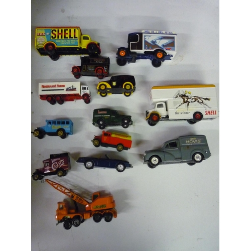 85 - Collection of Lledo, Corgi, unboxed diecast model vehicles incl. Dinky Speed of the Wind etc, in two... 