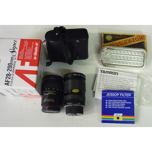 94 - Tamron AF28-200MMF/3.8-5.6 lens, in original box, Ozunon Auto focus Zoom 1:3.5-4.5 28 cover in case ... 