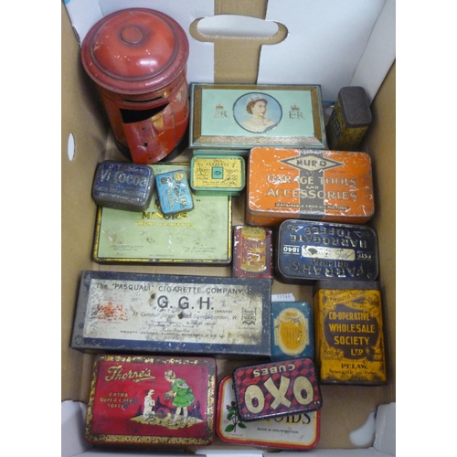 187 - Burnet Limited of London money box in the form of a GPO Postbox, NUBO Garage Toolbox, GGH Pasquali c... 