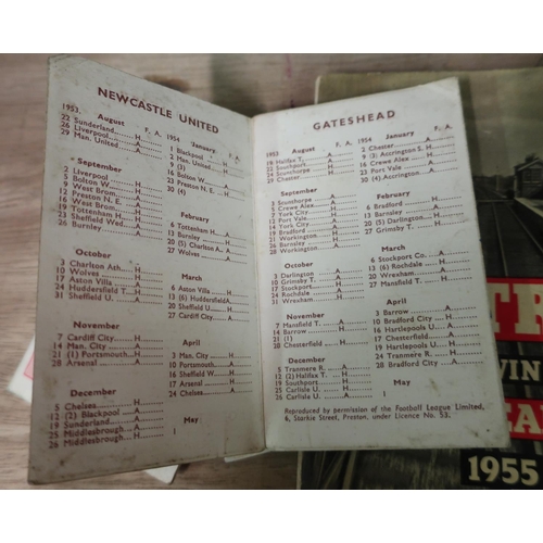 108 - Trix Twin Railway Yearbook for 1955, Robert Deuchar Football Fixtures for Newcastle United, Hartlepo... 