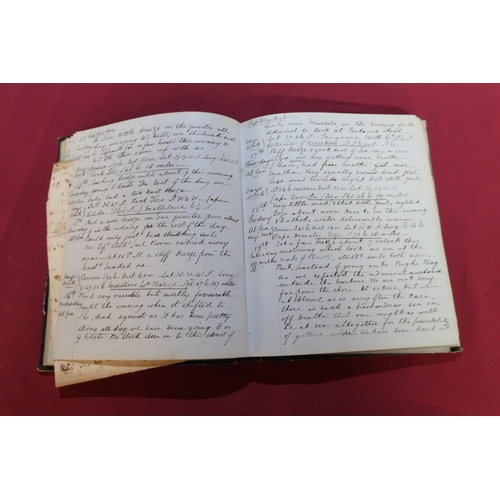 47 - Half leather bound handwritten private journal of Thomas Clayton esquire Royal Navy of HMS Royal Alb... 