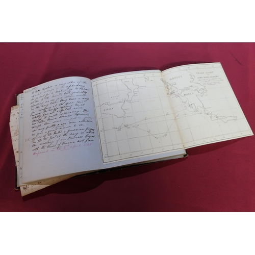 47 - Half leather bound handwritten private journal of Thomas Clayton esquire Royal Navy of HMS Royal Alb... 