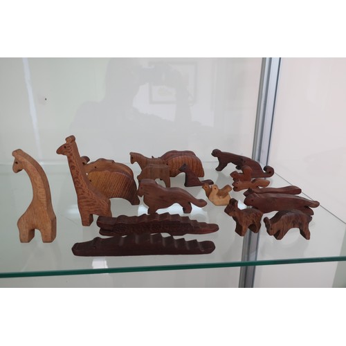 63A - Wooden Noahs Ark by Woodpecker Toys (John Spence), animals are made from the following woods: Walnut... 