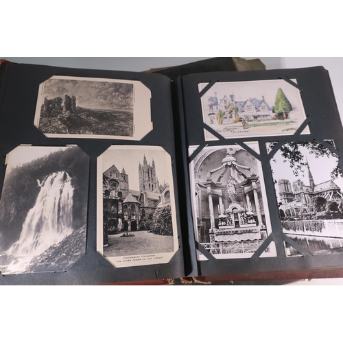 263 - Two postcard albums containing an extremely large quantity of various assorted postcards, mostly bla... 