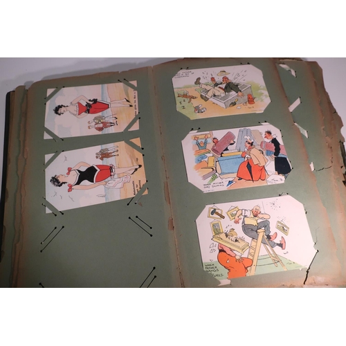 263 - Two postcard albums containing an extremely large quantity of various assorted postcards, mostly bla... 