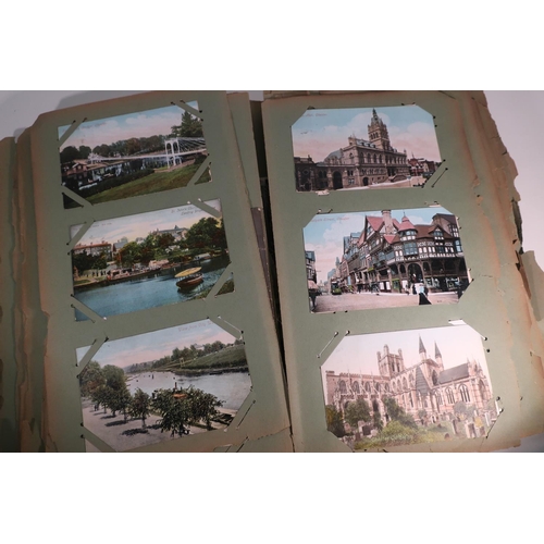 263 - Two postcard albums containing an extremely large quantity of various assorted postcards, mostly bla... 