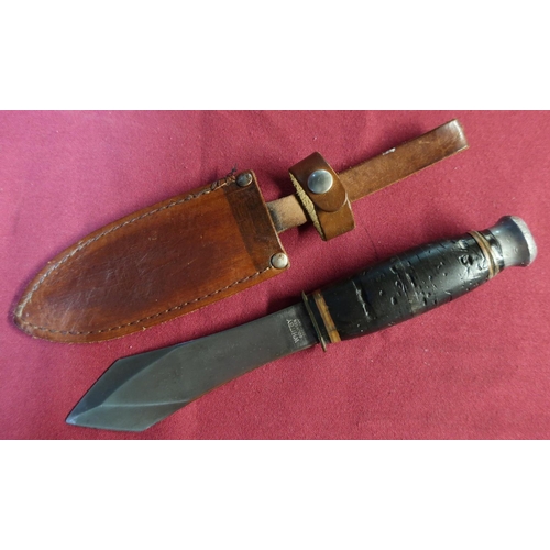 63 - Vintage Whitby professional throwing knife with 4 3/4 inch steel blade, etched 'Professional Throwin... 