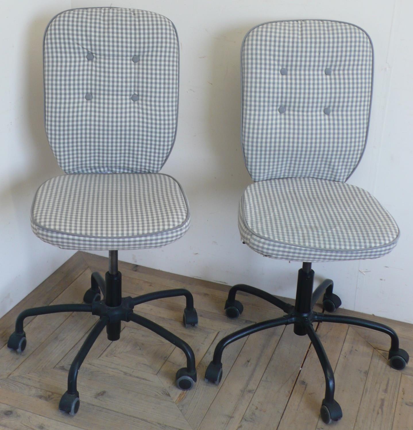 Pair of Ikea lillhojden highback swivel chairs 2