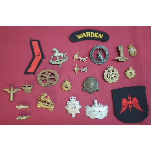 101 - Selection of various British military cap badges, including South African etc, including staybrite e... 