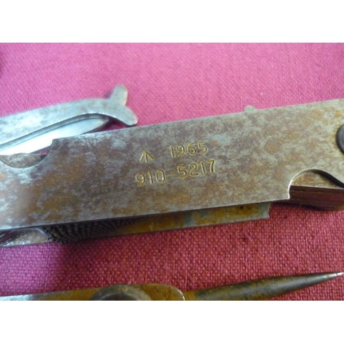 133 - Various assorted tools with military broad arrow marks, including calipers etc