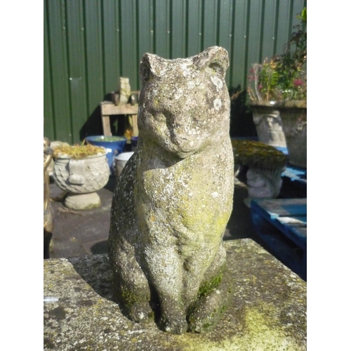 12 - Concrete figure of a sitting cat