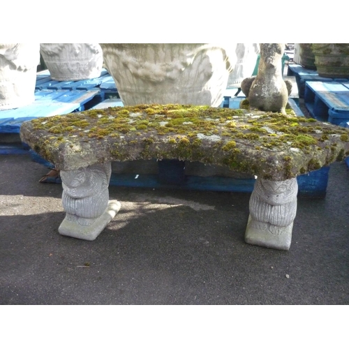 13 - Concrete curved seat with squirrel supports