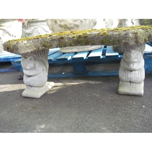 13 - Concrete curved seat with squirrel supports