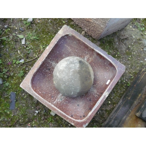 35 - Carved sandstone ball