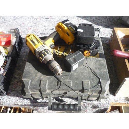 88 - Cased Dewalt rechargeable drill and spare drill