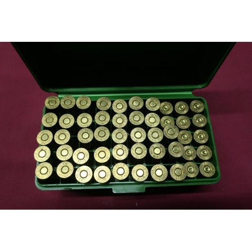 984 - Thirty eight rounds of W-W 38-55 Winchester rifle ammunition and twelve spare cases (section one cer... 