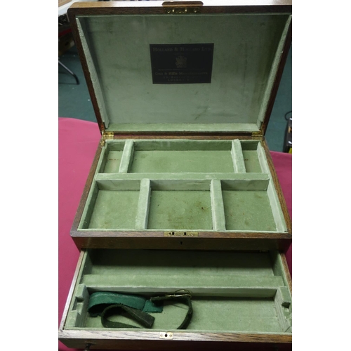 992 - Early 20th C shooting tabletop accessories box with  