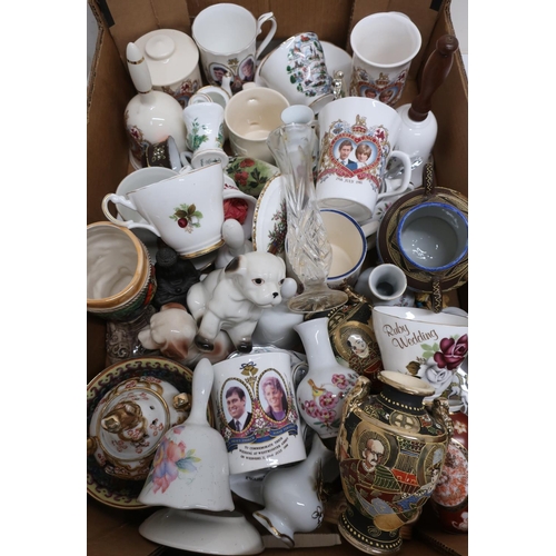 36 - Selection of Royal Commemorative ware, decorative ceramics, etc in one box