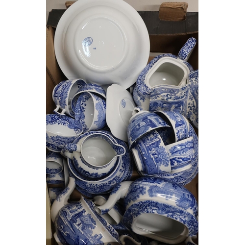 53 - Collection of Copeland Spode Italian pattern tea and breakfast wares incl. two teapots, egg cups etc... 