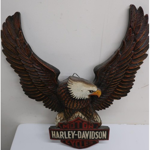147 - Harley-Davidson motorcycles composition eagle sign with painted detail (55cm x 45cm)