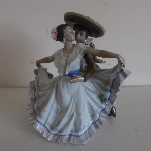 49 - Large Lladro figure group of two Flamenco Dancers, impressed 5416 H-18 JU, (H29cm)