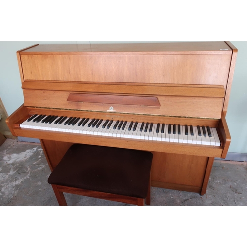 257 - Modern John Broadwood & Sons of London white wood cased overstrung upright piano, by Royal appointme... 