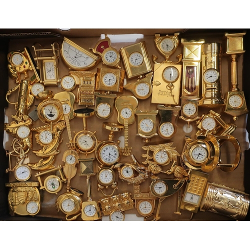 75 - Collection of Saima, Toptimer and other gilt metal cased miniature quartz novelty time pieces includ... 