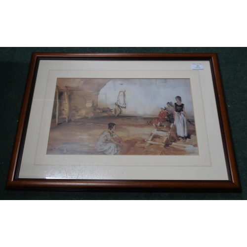 144 - Framed and mounted Russell Flint print with WRF blind stamp (62cm x 45cm including frame)