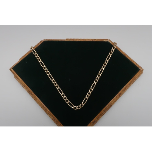 56 - 9kt gold flattened link necklace, stamped 9kt, 46cm long, 13.4g