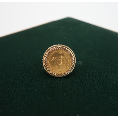 59 - 1/10 Krugerrand in 9ct gold hallmarked ring mount 6.9g