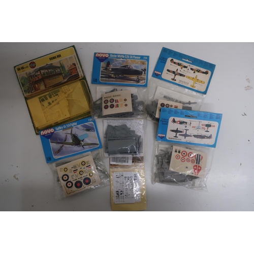 36 - Airfix, Novo and other plastic kits, Bachmann figures, etc, in two boxes
