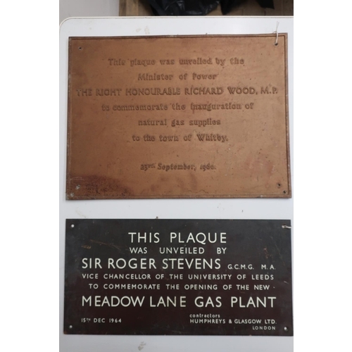 9 - Cast metal presentation plaque unveiled by Sir Roger Stevens to commemorate the opening of the new M... 