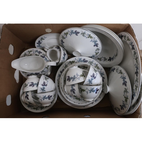 436 - Comprehensive Royal Doulton burgundy pattern tea and dinner service (70 pieces)