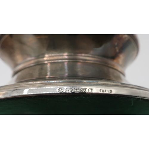 56 - Silver filled capstan shaped stand, (D12.6cm, H5cm)